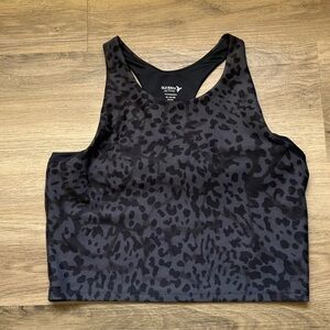 Old Navy Active Powersoft Go Dry Black Leopard Print Sports Bra XL
